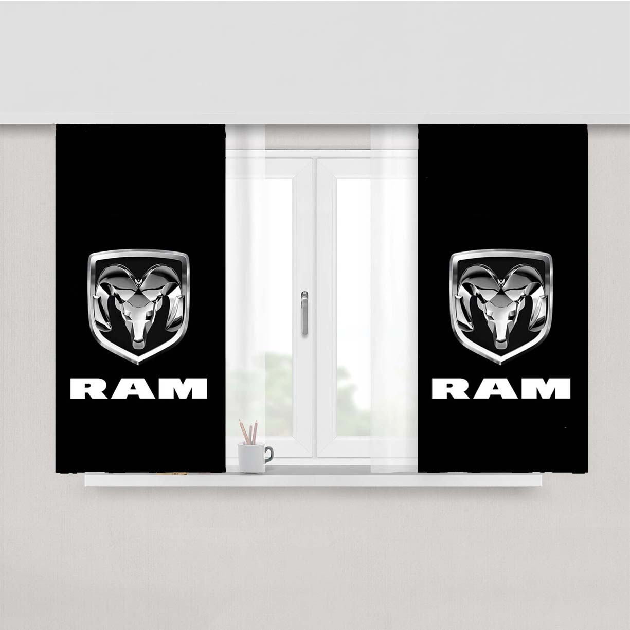 Ram Dodge Ram Peach Skin Window Curtains