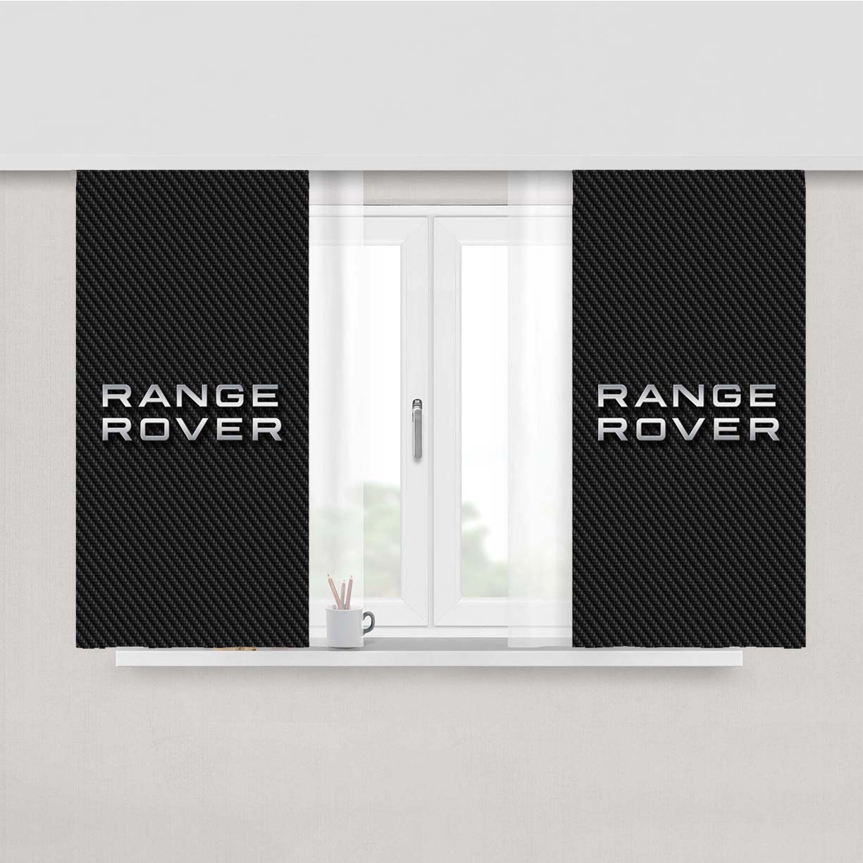 Range Rover Logo Peach Skin Window Curtains