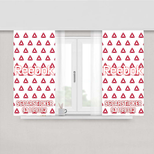 Reebok Logo Pattern Peach Skin Window Curtains