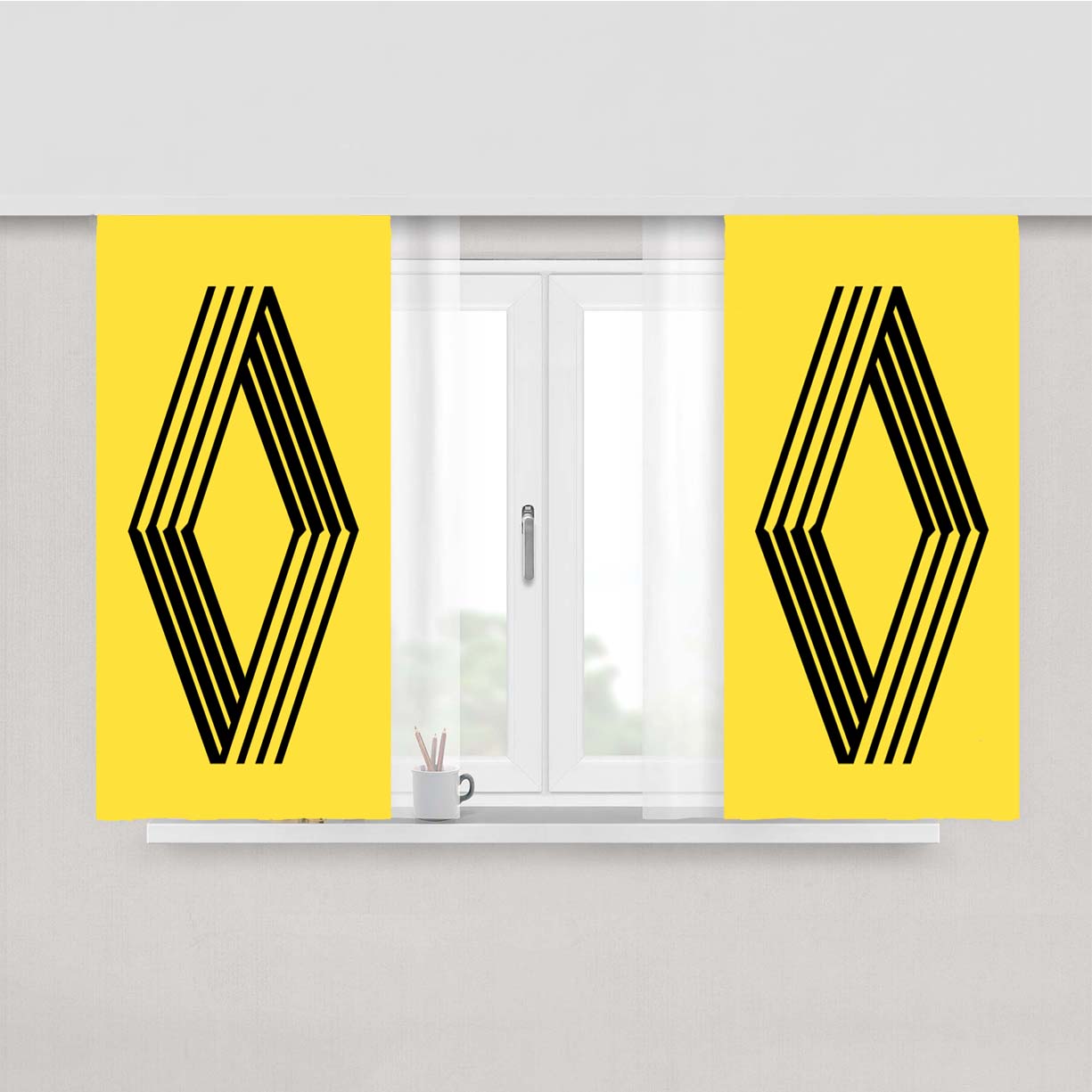 Renault Classic Logo Peach Skin Window Curtains