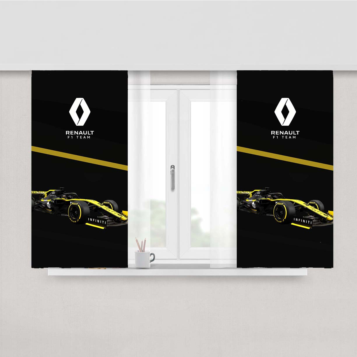 Renault Formula One Peach Skin Window Curtains