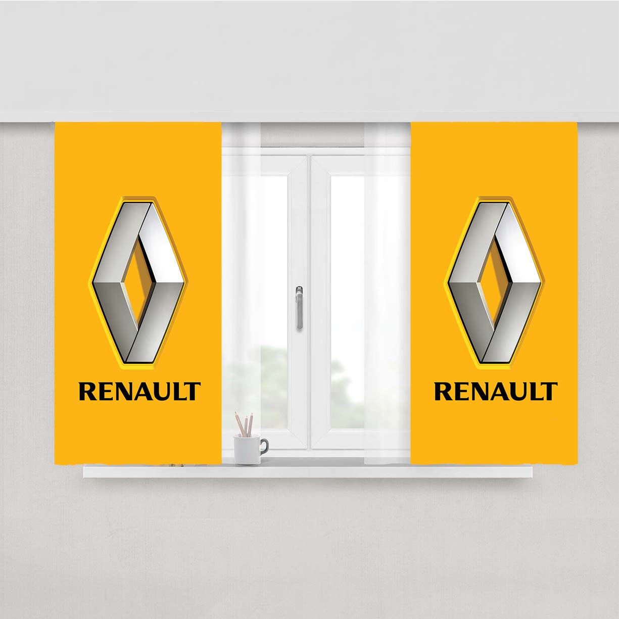 Renault Logo Peach Skin Window Curtains