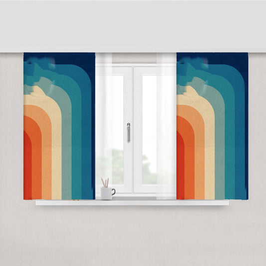 Retro 70S Color Palette Peach Skin Window Curtains