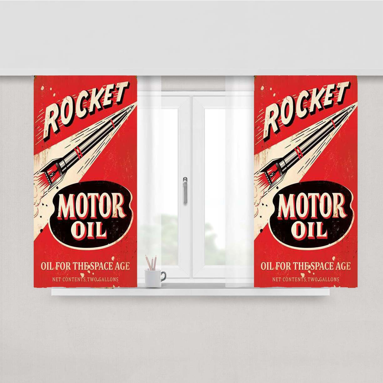 Rocket Motor Oil Peach Skin Window Curtains
