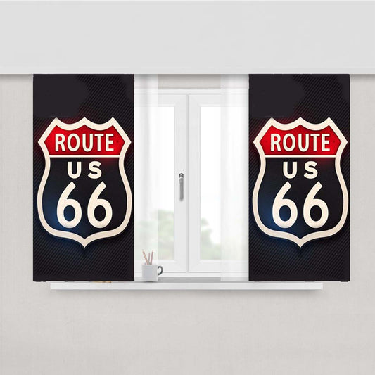 Route 66 Way Peach Skin Window Curtains