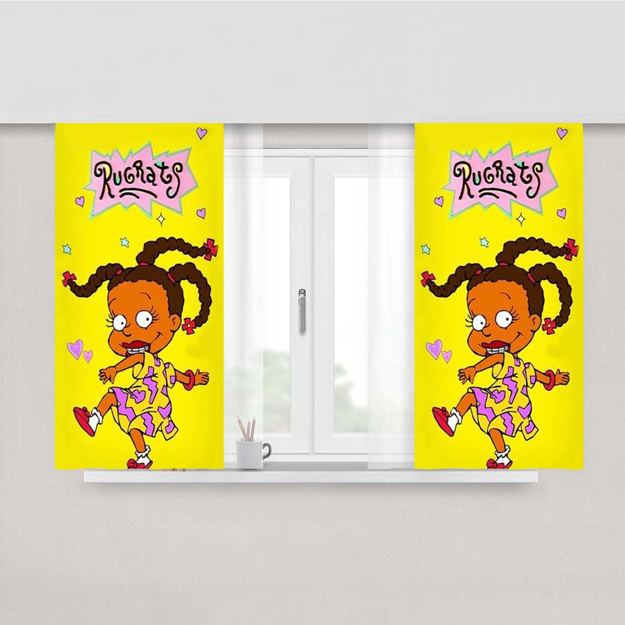 Rugrats Cartoon Susie Peach Skin Window Curtains