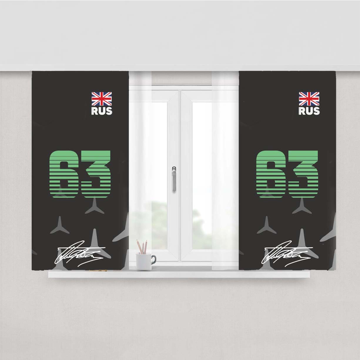 Russell - F1 Peach Skin Window Curtains