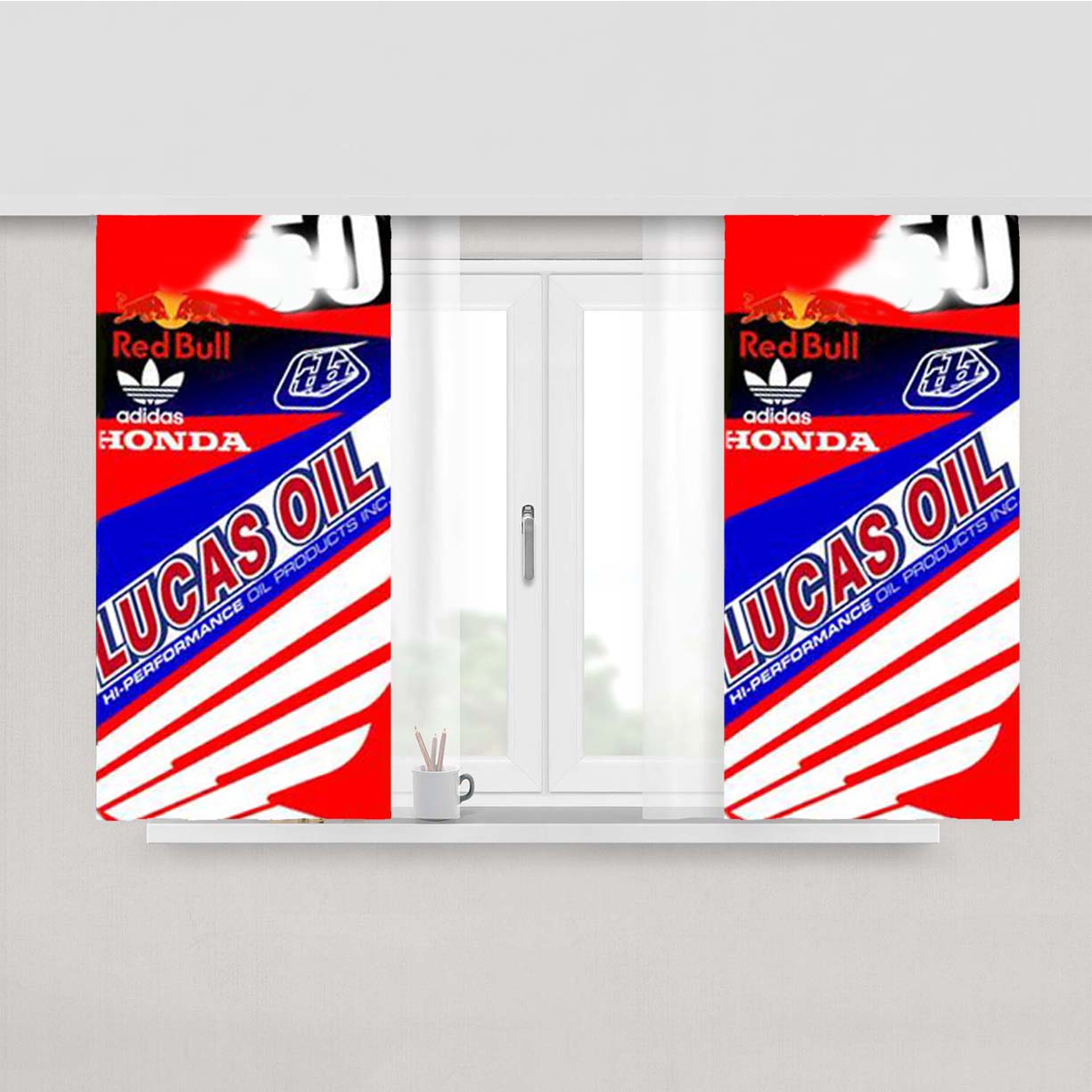 Ryan Villopoto Honda Tld Motocross Peach Skin Window Curtains