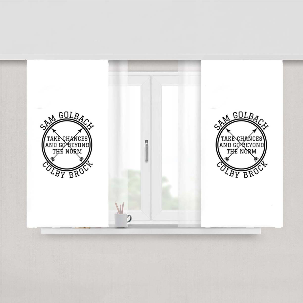 S & C Peach Skin Window Curtains