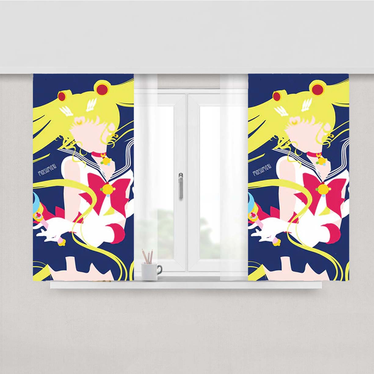 Sailor Moon Clipart Peach Skin Window Curtains