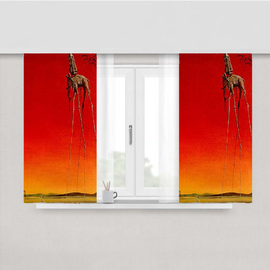 Salvador Dali The Elephants Peach Skin Window Curtains