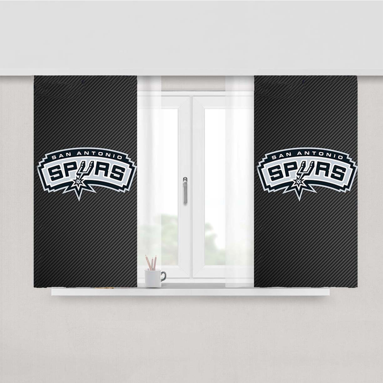 San Antonio Spurs Peach Skin Window Curtains