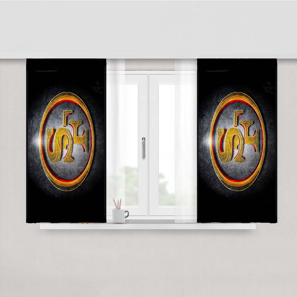 San Francisco 49Ers Peach Skin Window Curtains
