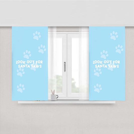 Santa Paws - Christmas Peach Skin Window Curtains