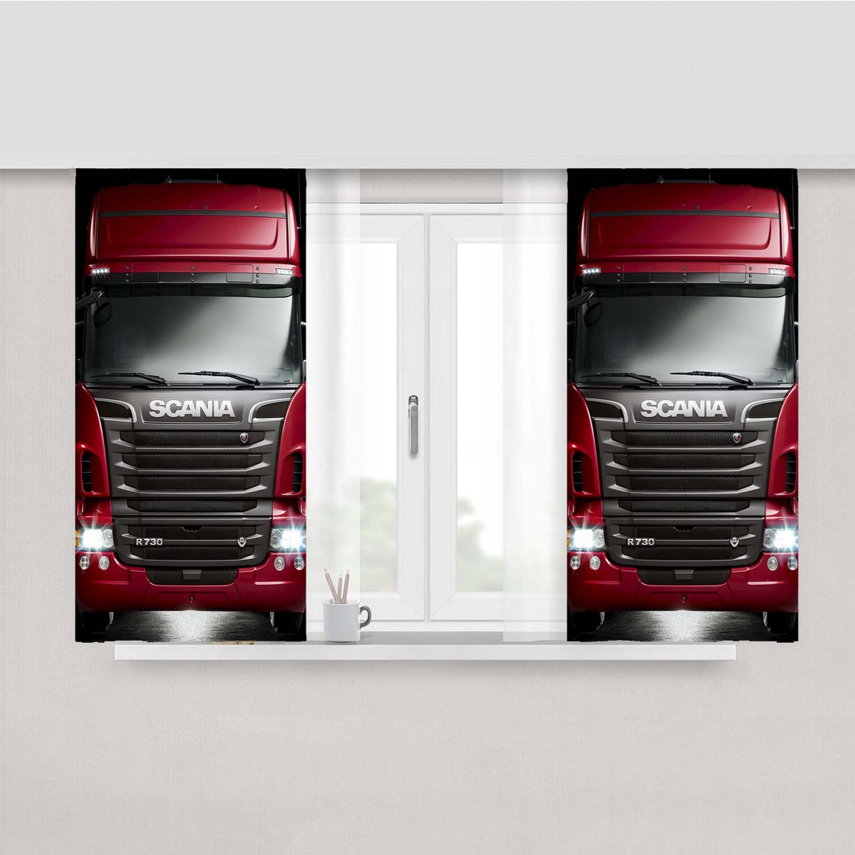 Scania Truck Peach Skin Window Curtains