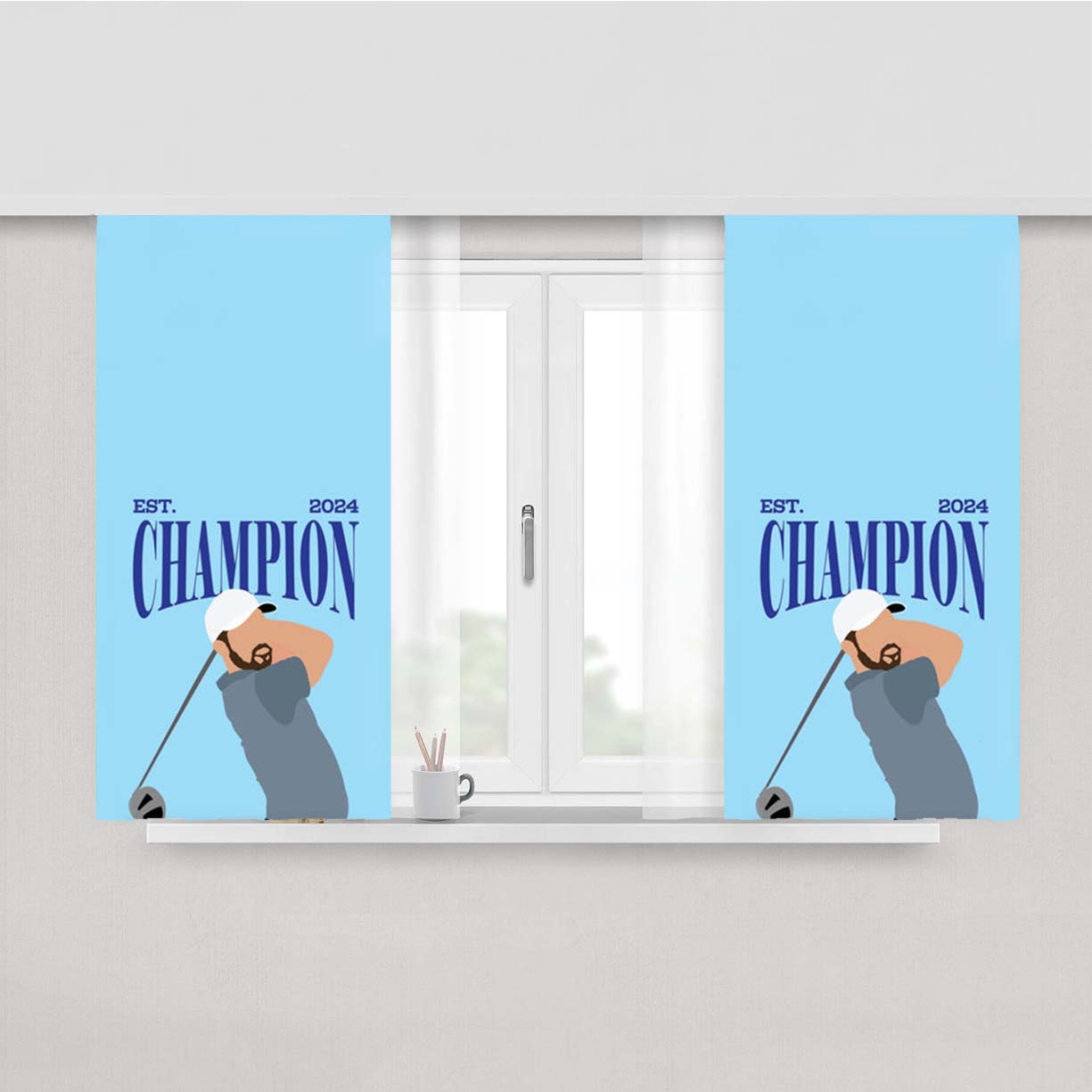 Schauffele Champion 2024 Peach Skin Window Curtains