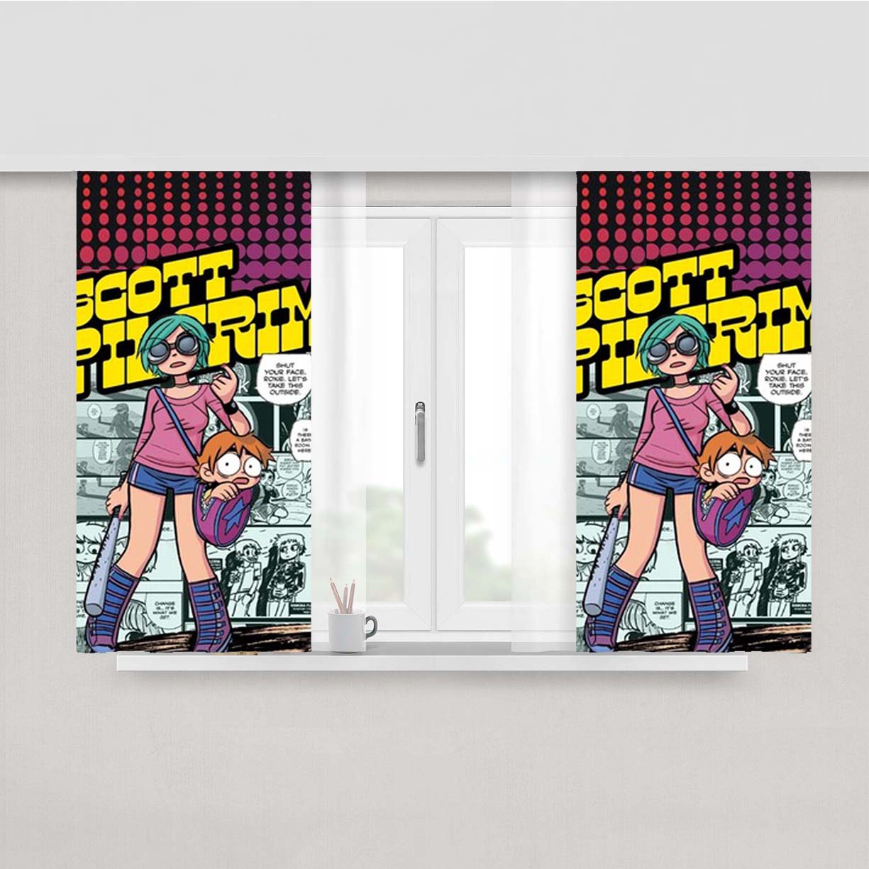 Scott Pilgrim Peach Skin Window Curtains