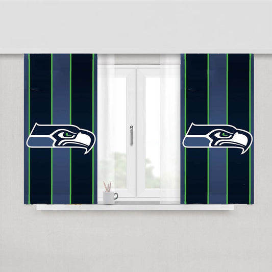Seattle Seahawks Logo Peach Skin Window Curtains