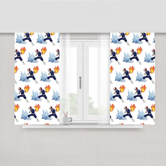 Shoto Todoroki My Hero Academia Pattern Peach Skin Window Curtains