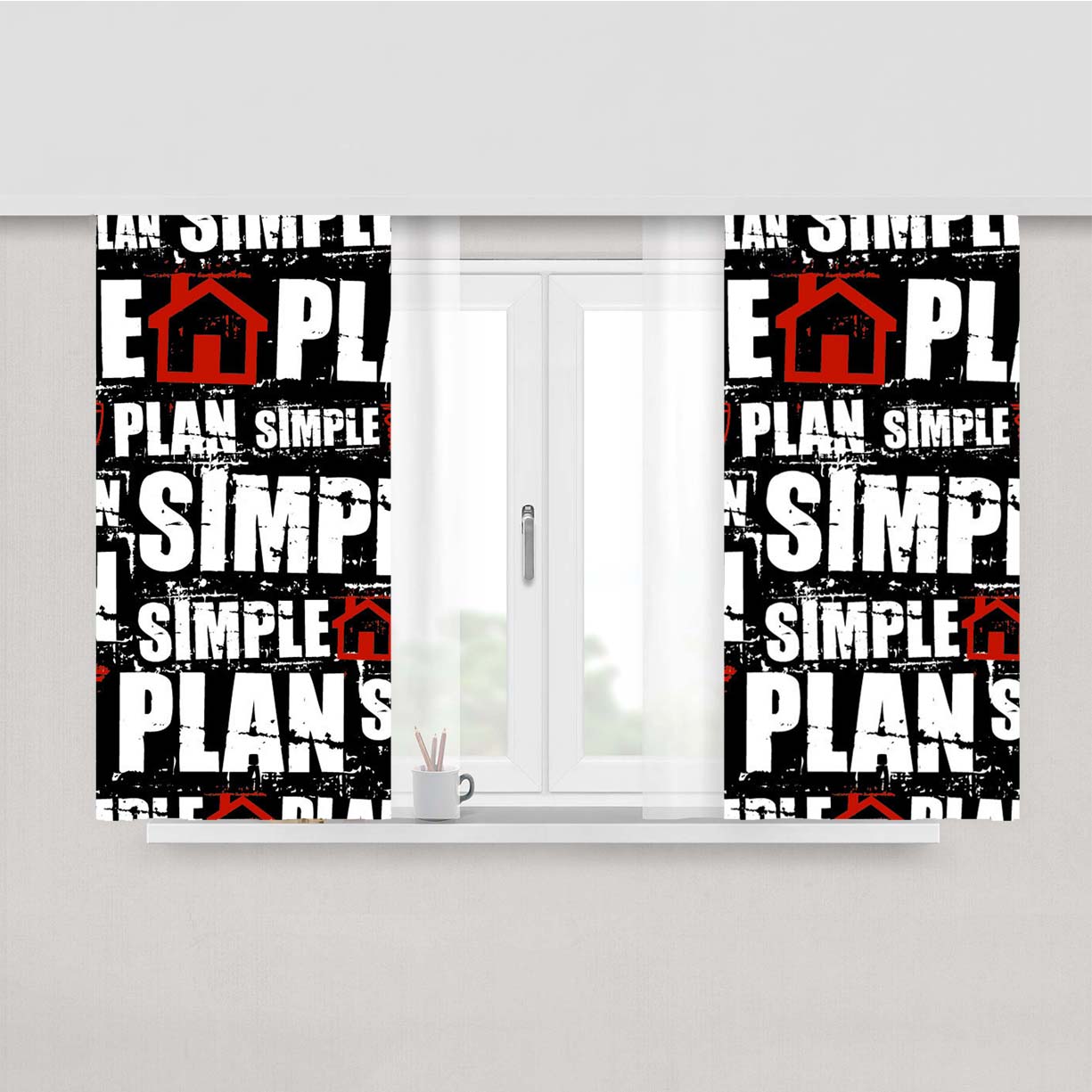 Simple Plan Many Pattern Peach Skin Window Curtains