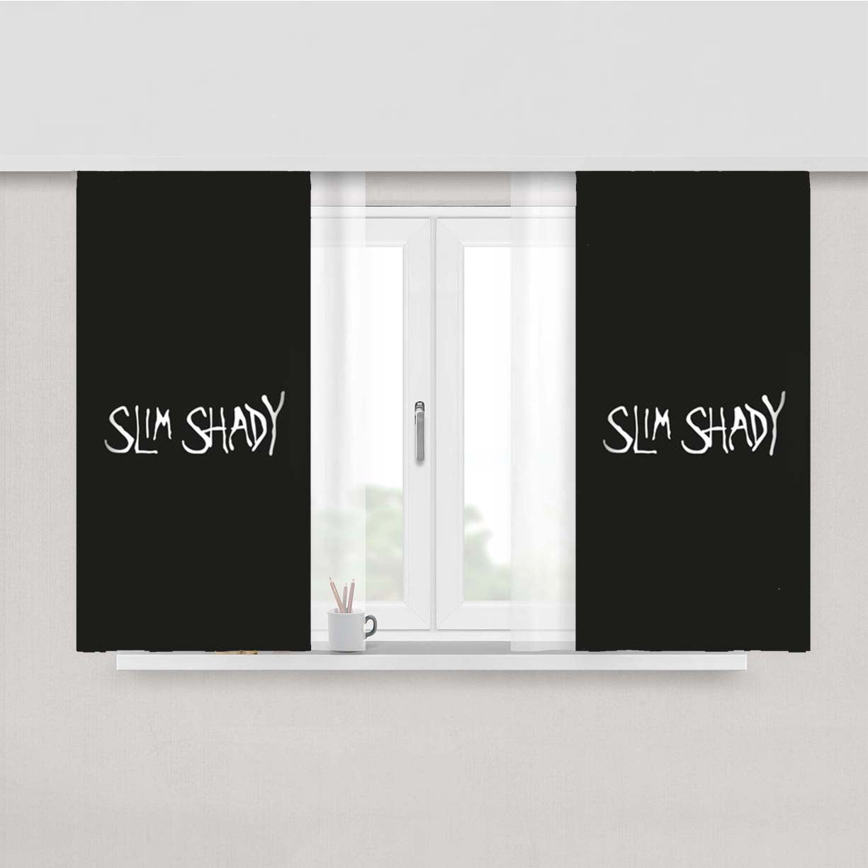 Slim Shady Eminem Peach Skin Window Curtains