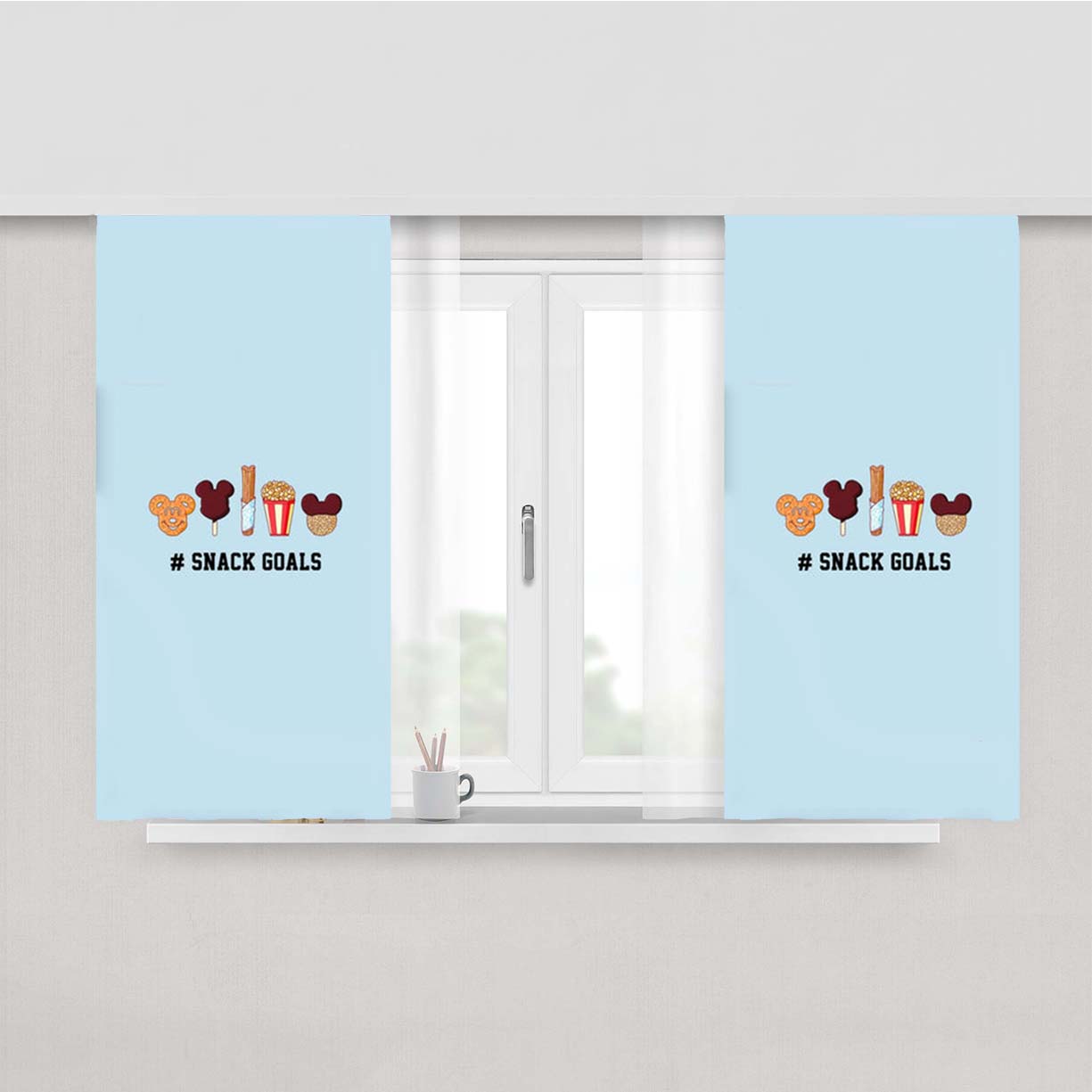 Snack Goals Peach Skin Window Curtains