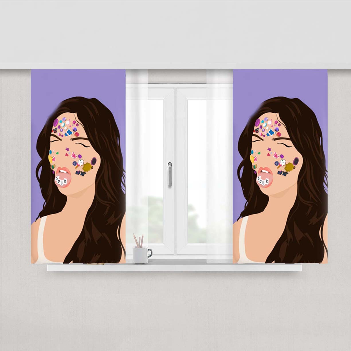 Sour - Olivia Peach Skin Window Curtains