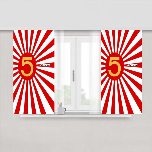 Speed Racer Rising Sun Peach Skin Window Curtains