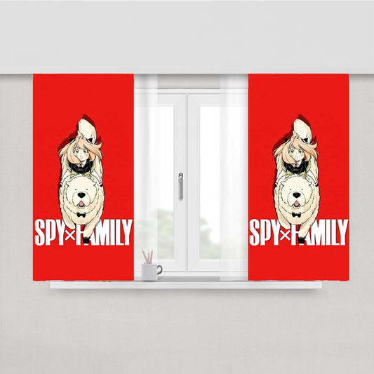 Spy X Family Anya And Bond Peach Skin Window Curtains