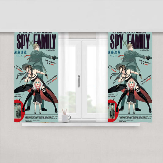 Spy X Family Manga Cover Peach Skin Window Curtains