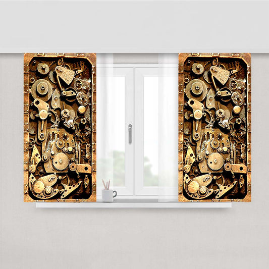 Steampunk 2 Peach Skin Window Curtains