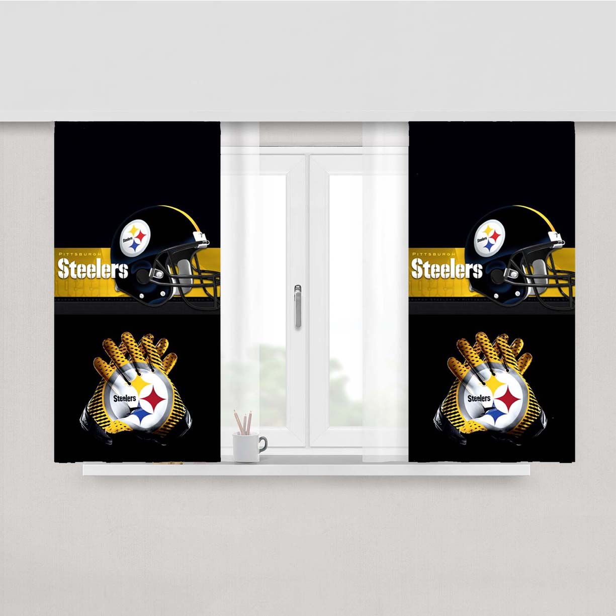 Steelers Pittsburgh Peach Skin Window Curtains