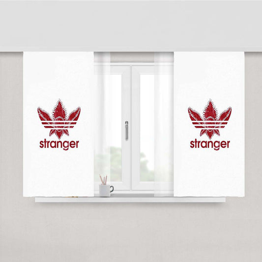 Stranger White Background Peach Skin Window Curtains