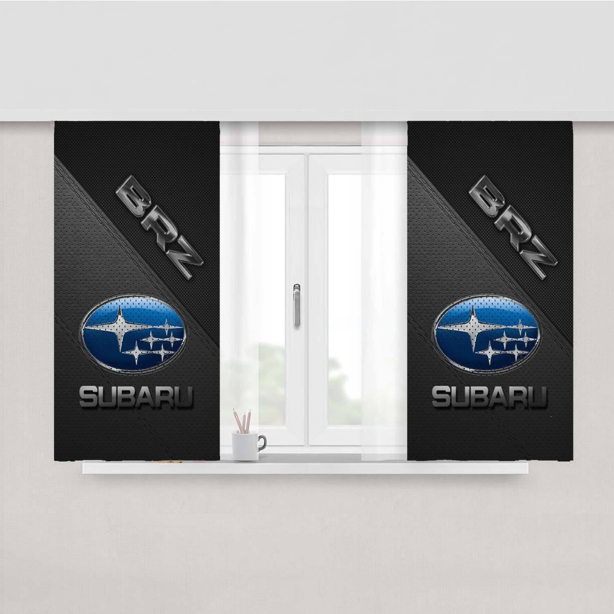 Subaru Brz Leather Textu Peach Skin Window Curtains
