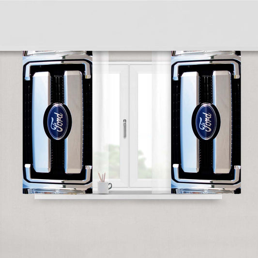 Super Duty Crew Ford Front Emblem Peach Skin Window Curtains