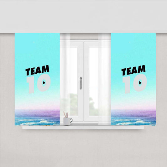 Team 10 Black Jacket Peach Skin Window Curtains