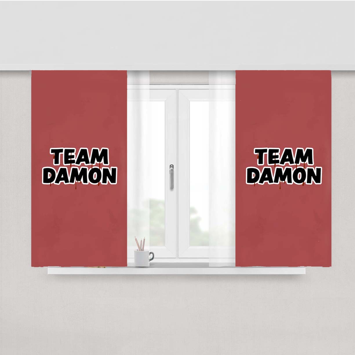 Team Damon - Vd Peach Skin Window Curtains