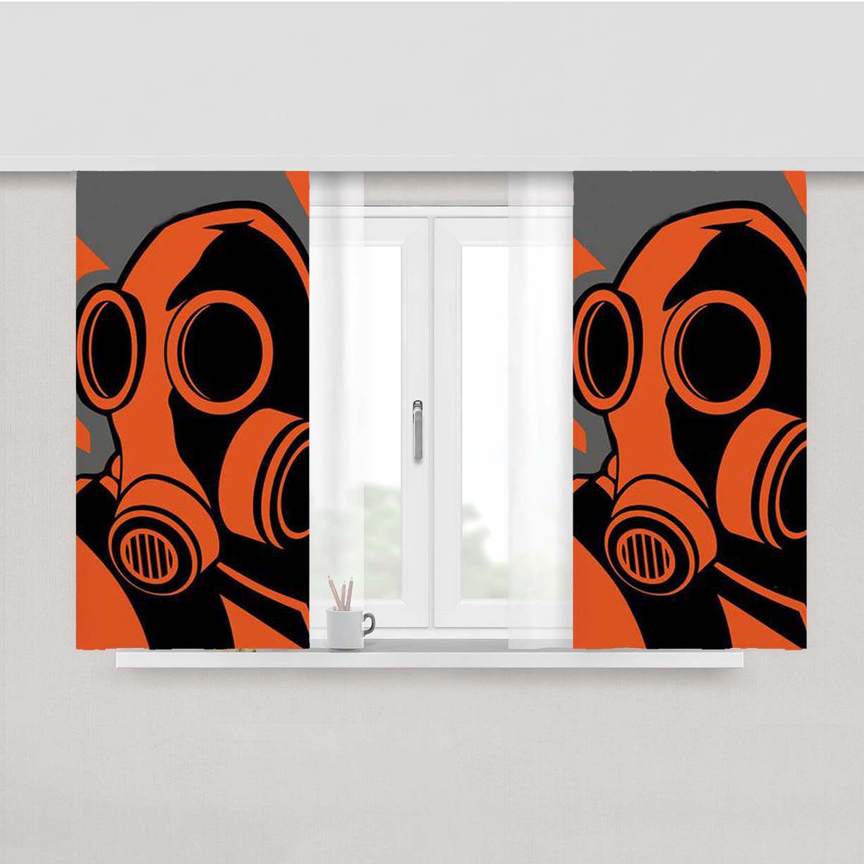 Team Fortress 2 Pyro Peach Skin Window Curtains
