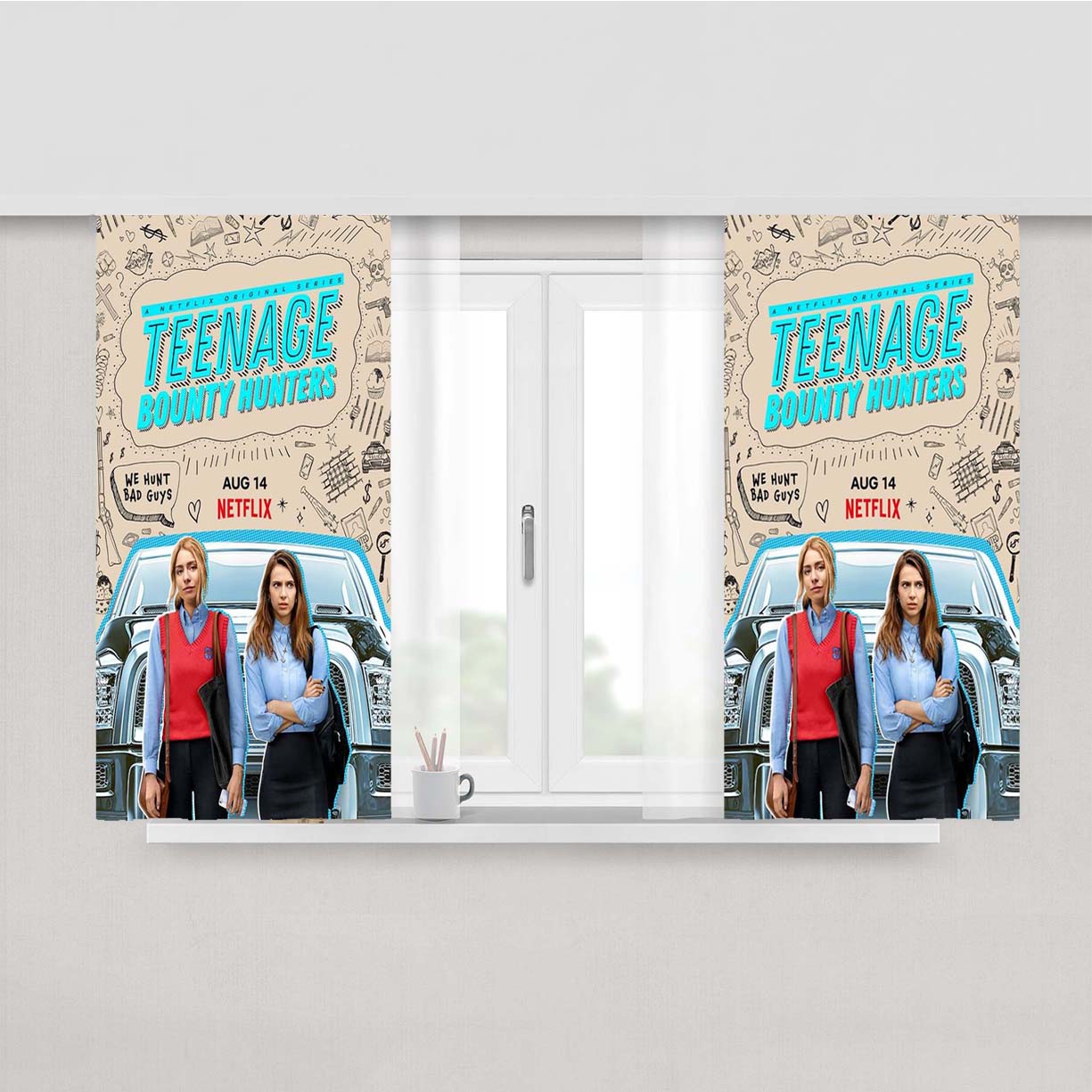 Teenage Bounty Hunters Movie Peach Skin Window Curtains