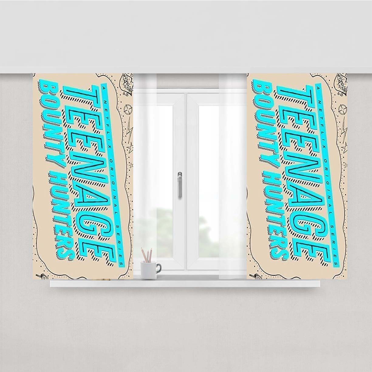 Teenage Bounty Hunters Poster Peach Skin Window Curtains