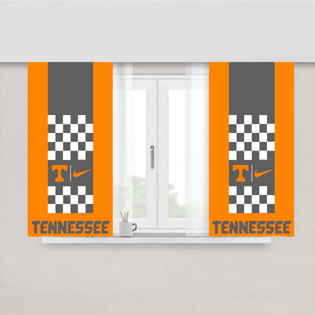 Tennessee Ut Vols Logo 3 Peach Skin Window Curtains