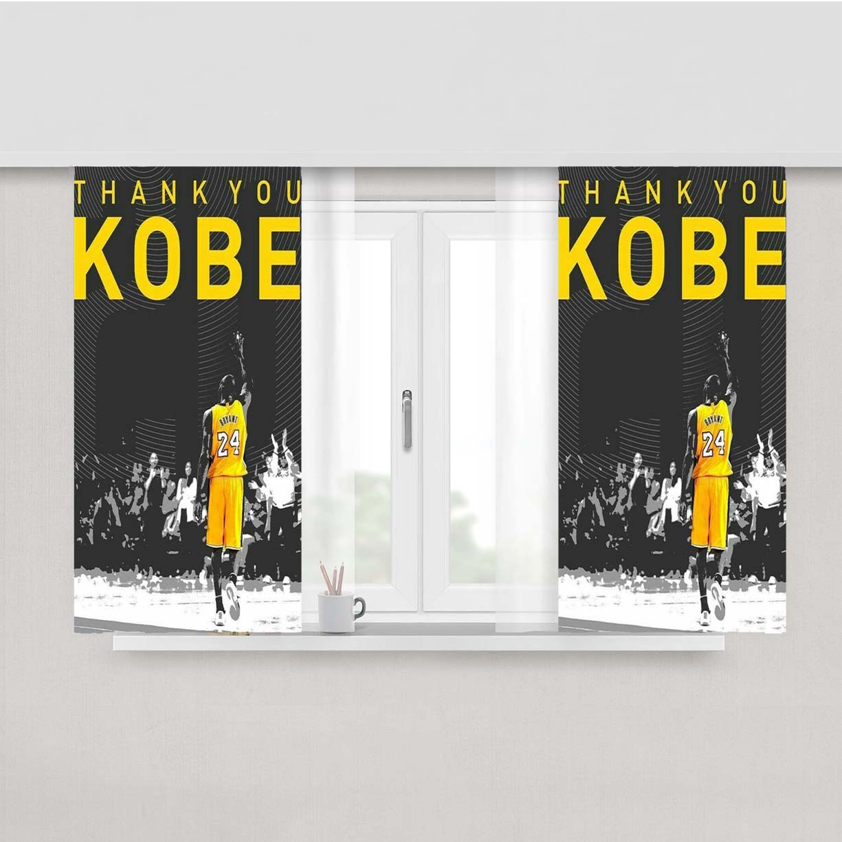 Thank You Kobe Peach Skin Window Curtains