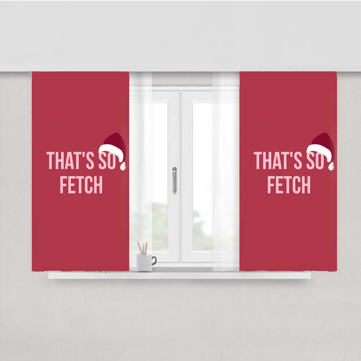That'S So Fetch - Christmas Peach Skin Window Curtains