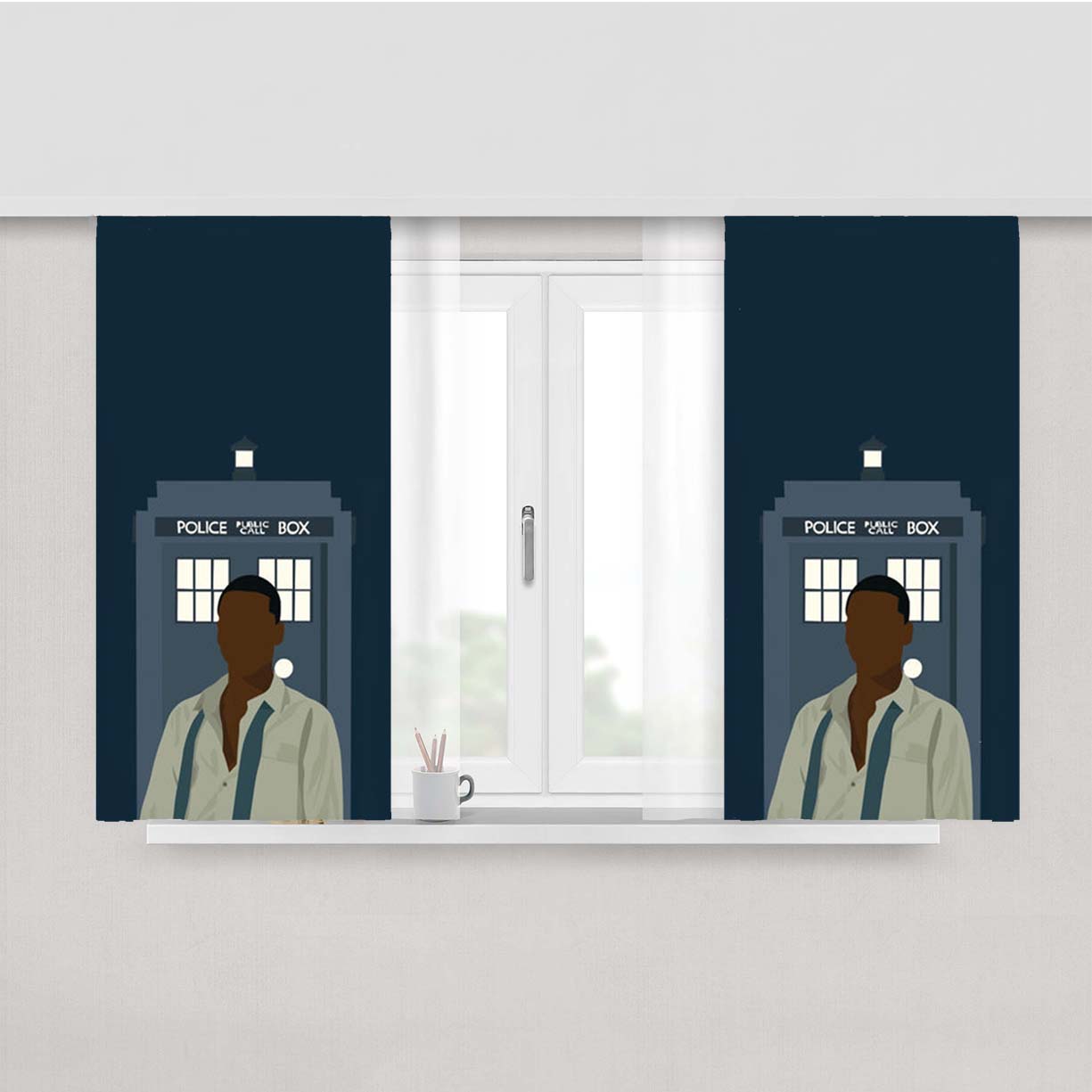 The Doctor Peach Skin Window Curtains