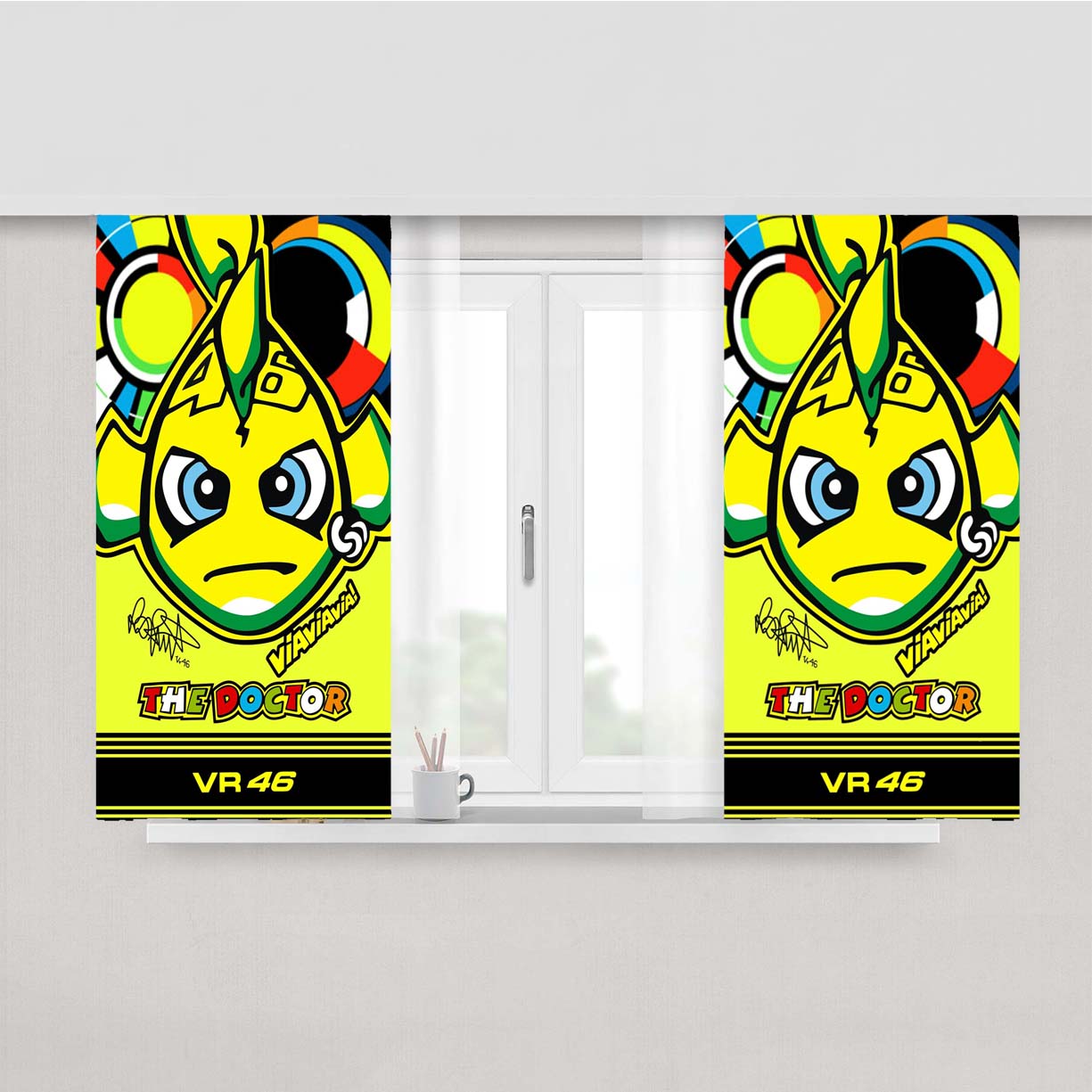 The Doctor Vr 46 Art Wallpaper Peach Skin Window Curtains