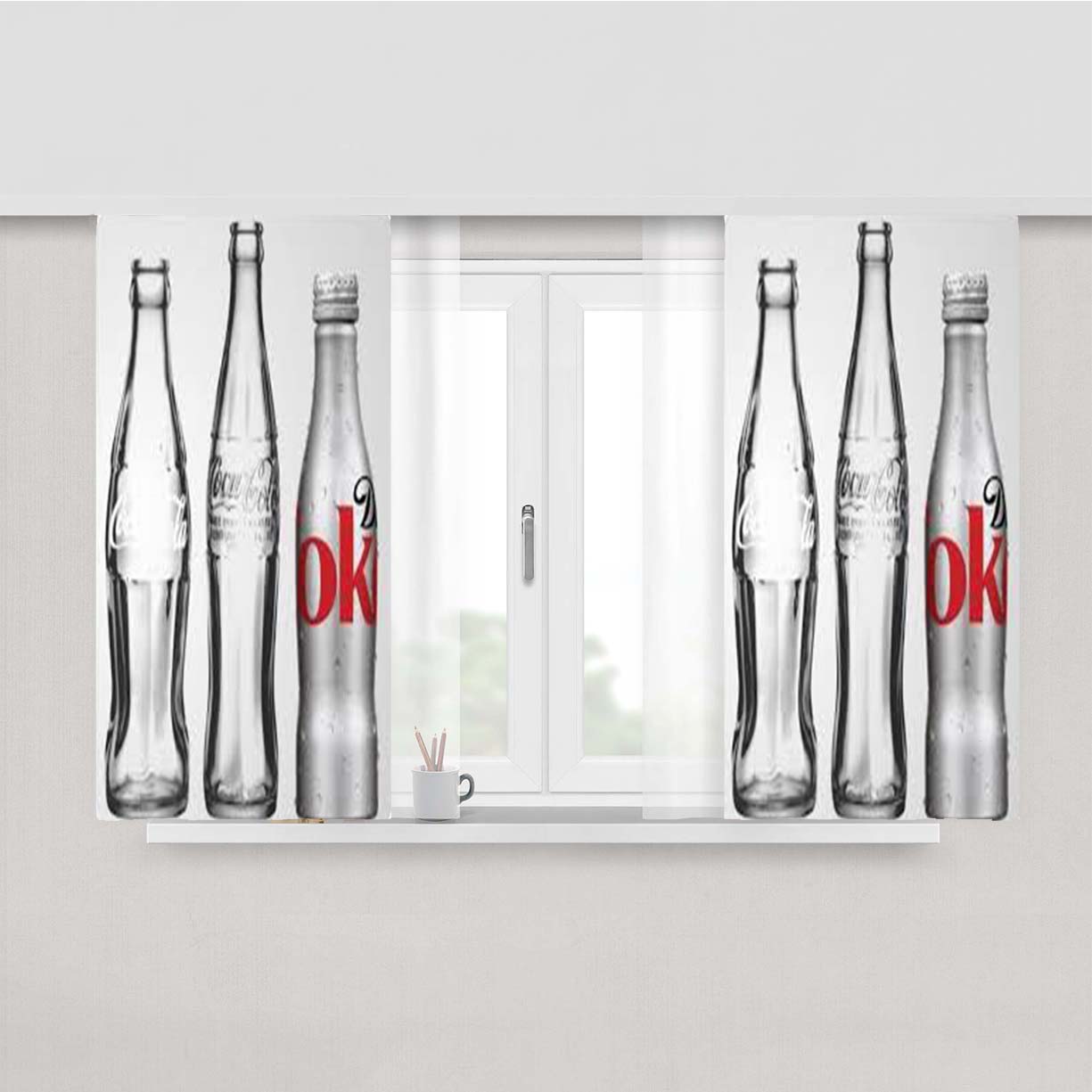 The Evolution Of Coke Coca Cola Peach Skin Window Curtains