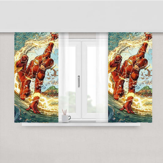 The Flash Dc Comics Peach Skin Window Curtains
