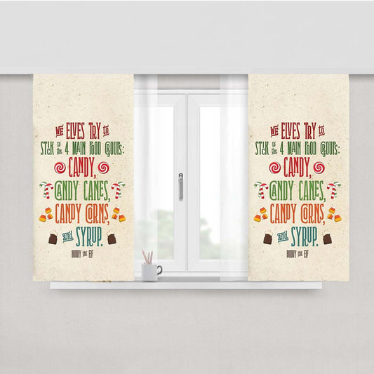 The Four Main Food Groups - Elf Peach Skin Window Curtains
