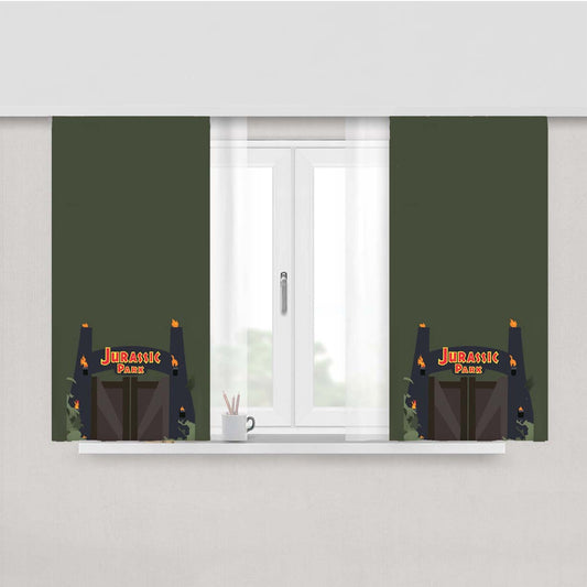 The Gate - Dinosaur Park Peach Skin Window Curtains