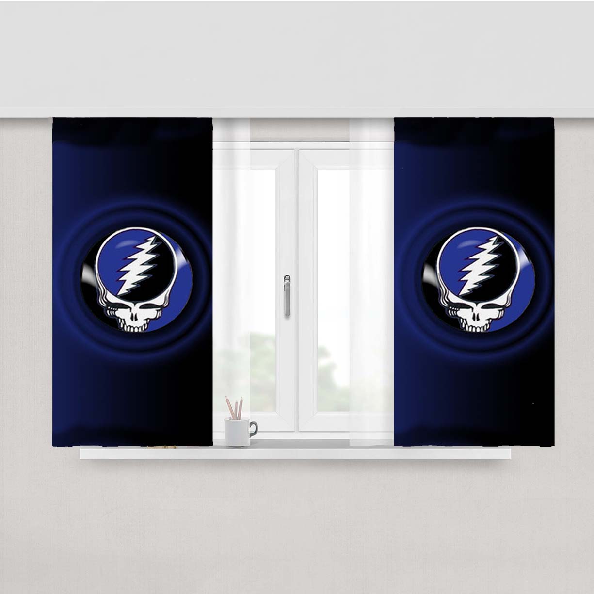The Grateful Dead Band Peach Skin Window Curtains